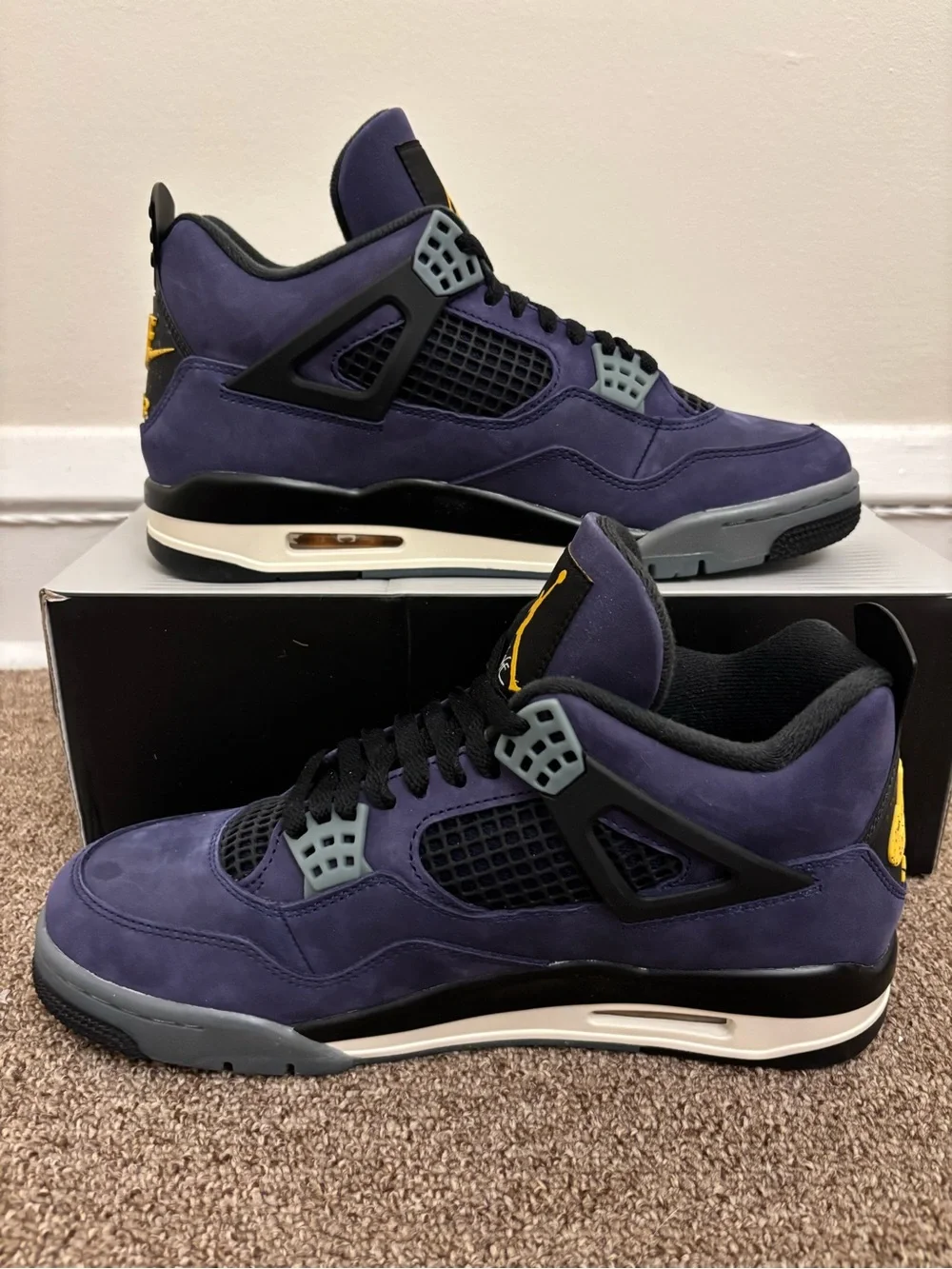 Air Jordan 4 Retro Lakers with Yellow Jumpman